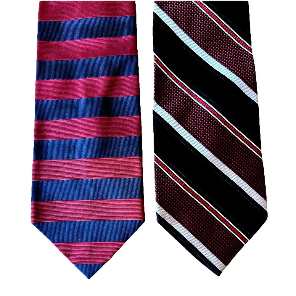2 VTG striped Ties Jos A Bank ITALY Ivy League Academia Classic business Preppy